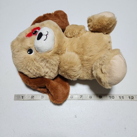 Valentines Day Puppy Dog 11 inch Plush Red Heart Brown Tan Stuffed Animal Toy - Picture 4 of 5